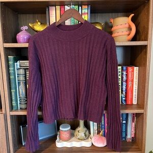 Eggplant Wool Blend Mock Neck Madewell Sweater